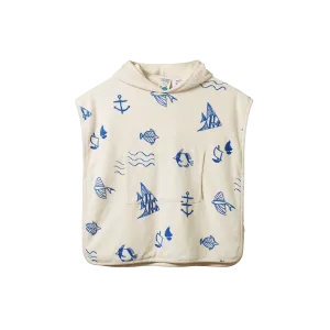 Nature Baby Poncho Towel - Atlantic Print Terry