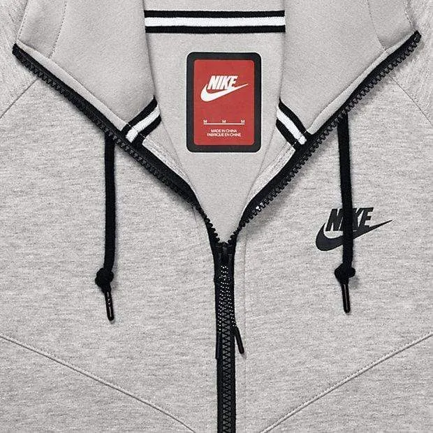 NIKE TECH FLEECE WINDRUNNER MEN'S HOODIE - Medium Grey-Black
