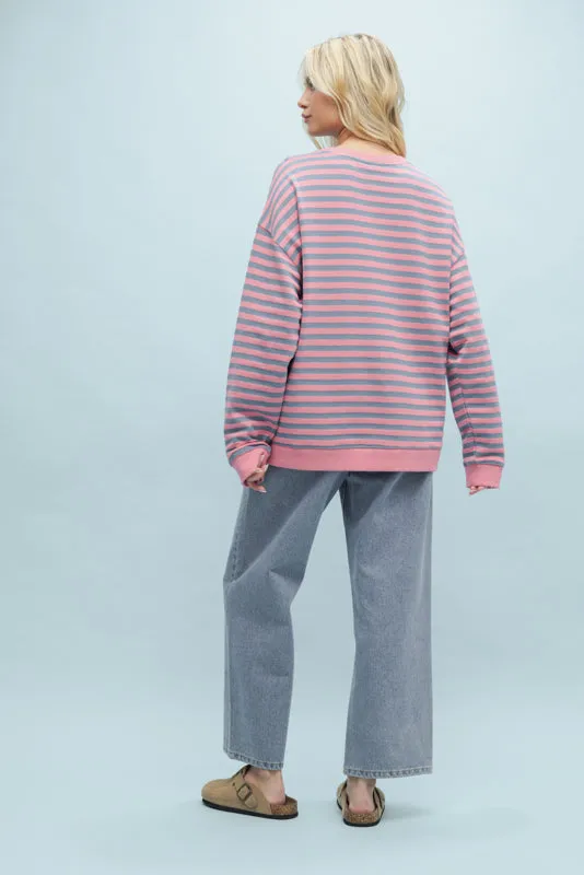 Nina Oversized Striped Crew