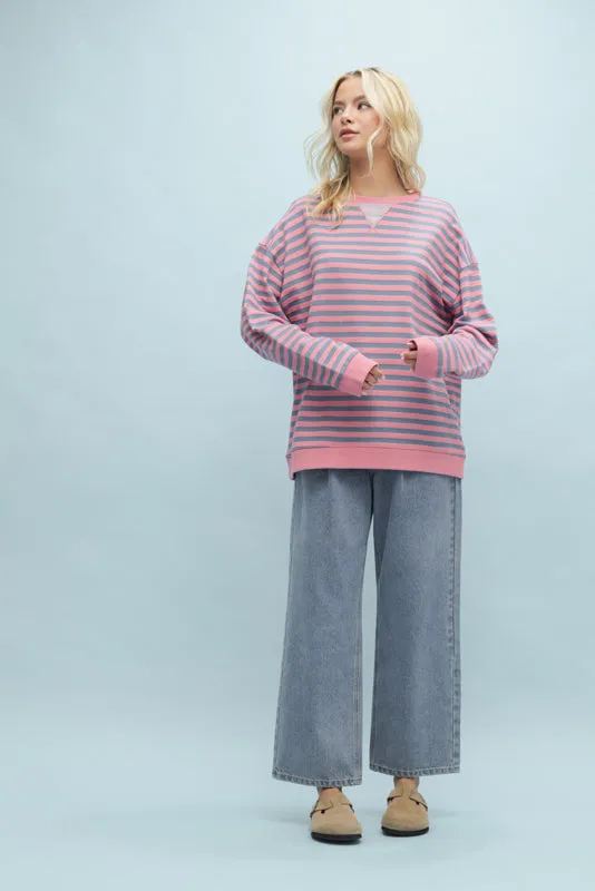 Nina Oversized Striped Crew