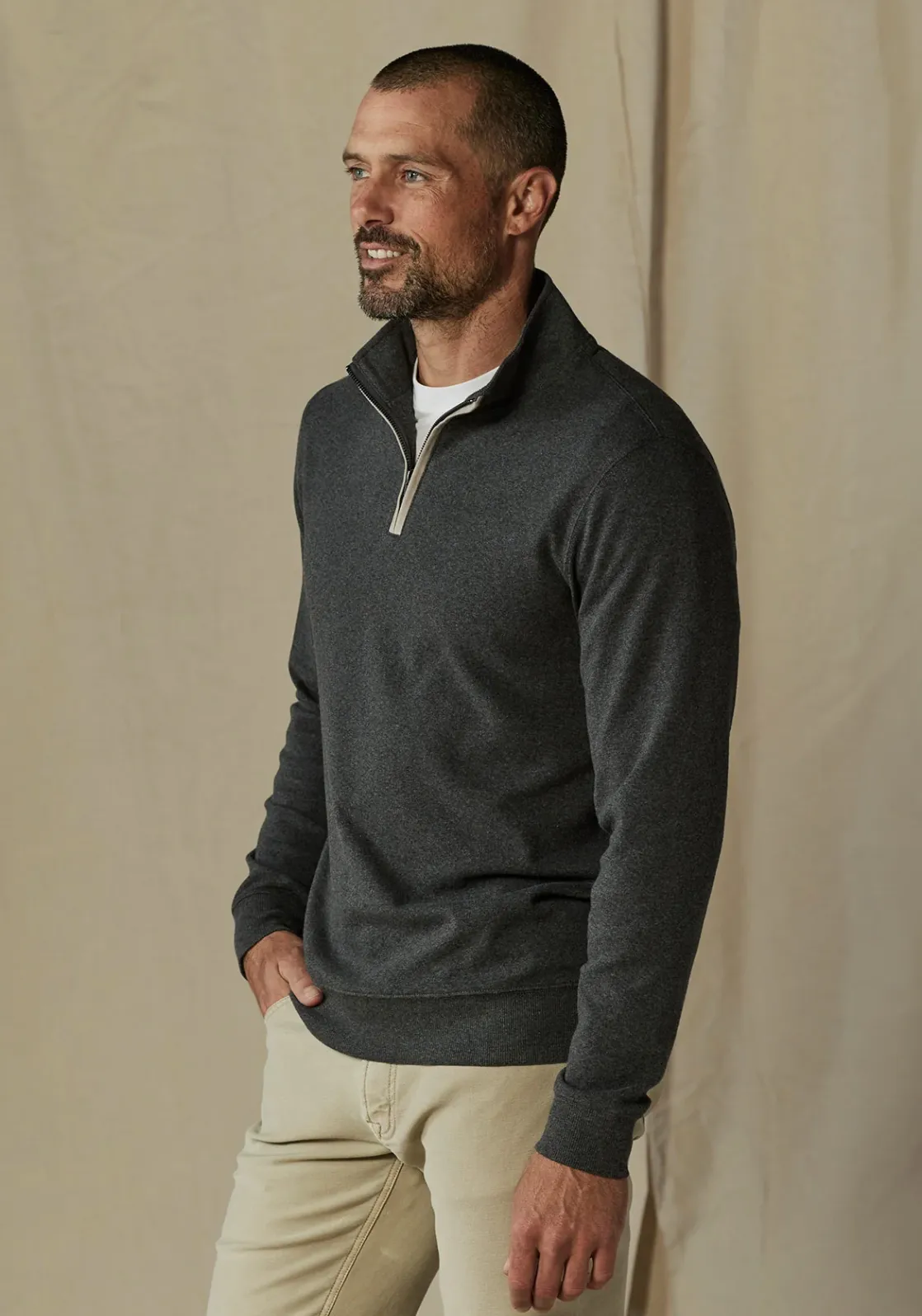 Normal Brand Puremeso Weekend 1/4 Zip Charcoal