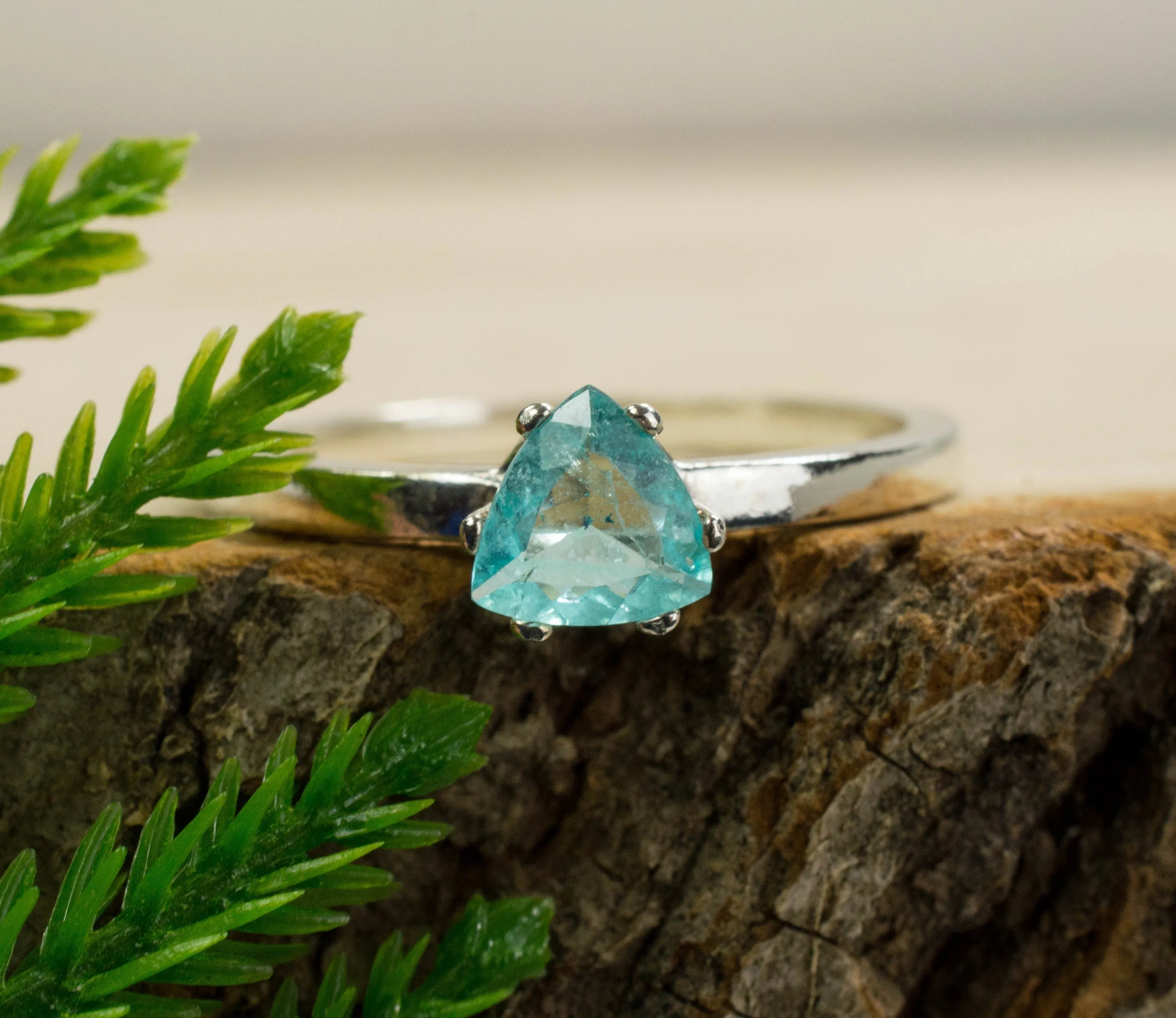 Paraiba Tourmaline Ring; Genuine Untreated Brazilian Tourmaline