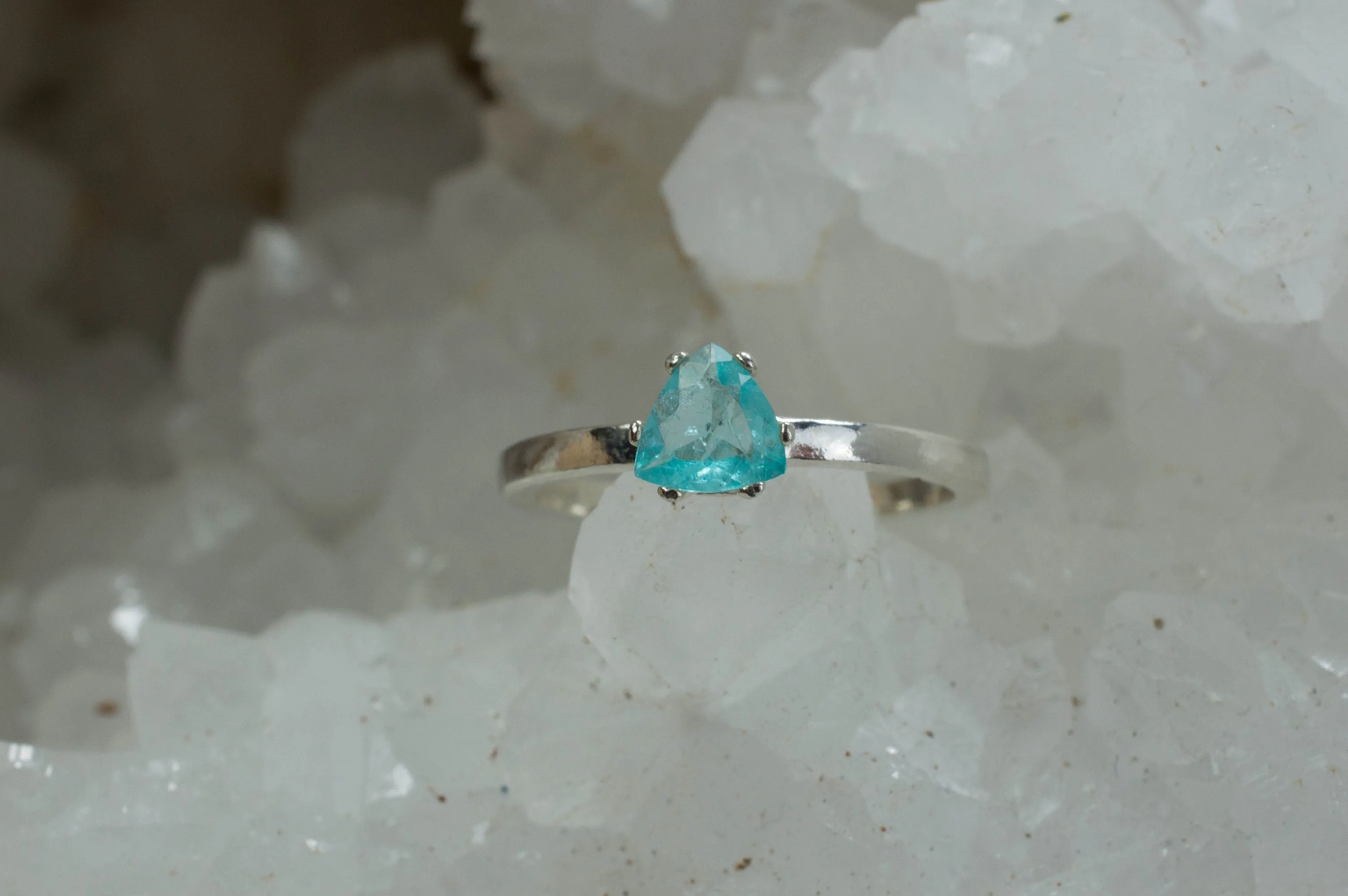 Paraiba Tourmaline Ring; Genuine Untreated Brazilian Tourmaline