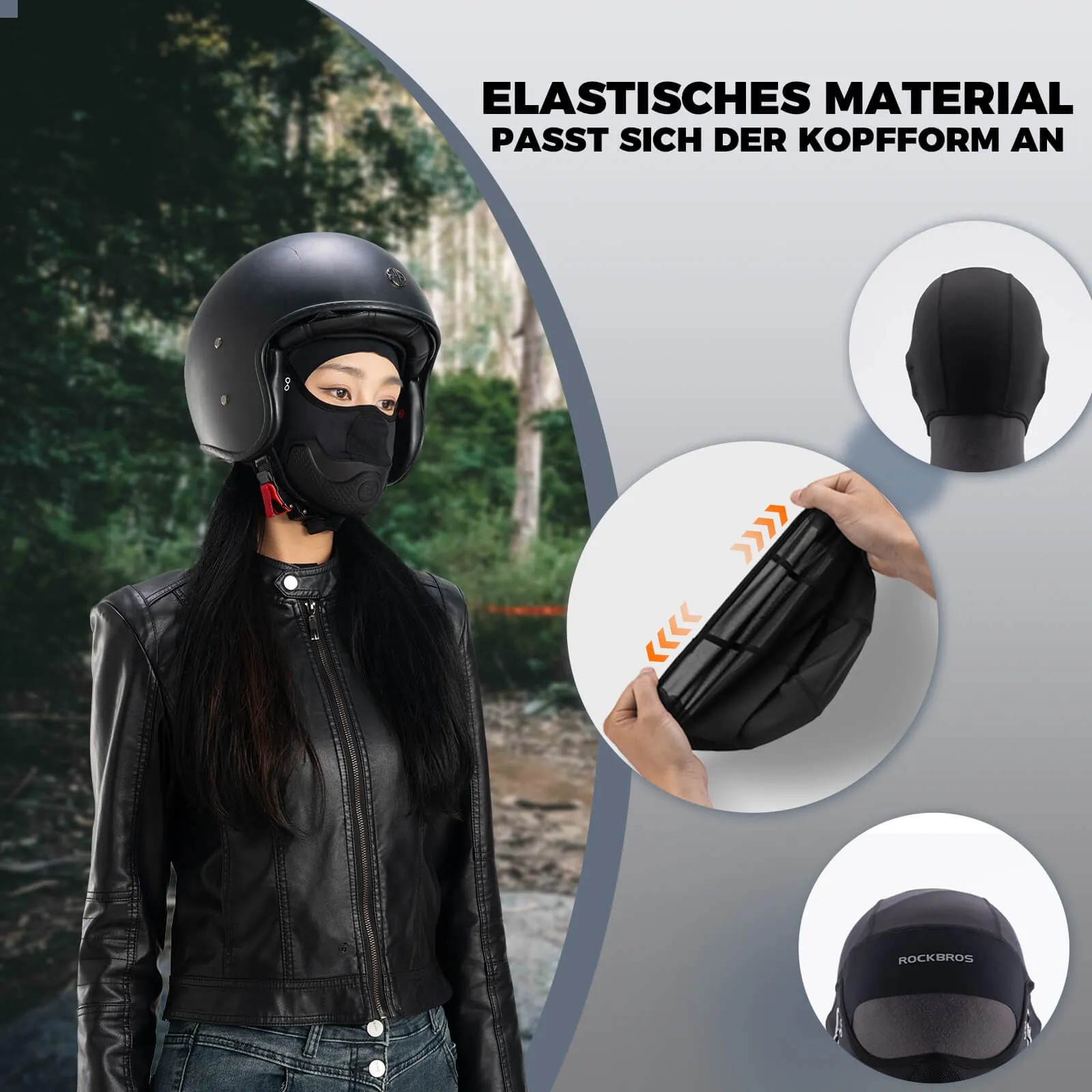 ROCKBROS Sturmhauben mit Polstern Balaclava Sommer Gesichtsschutz Elastisch