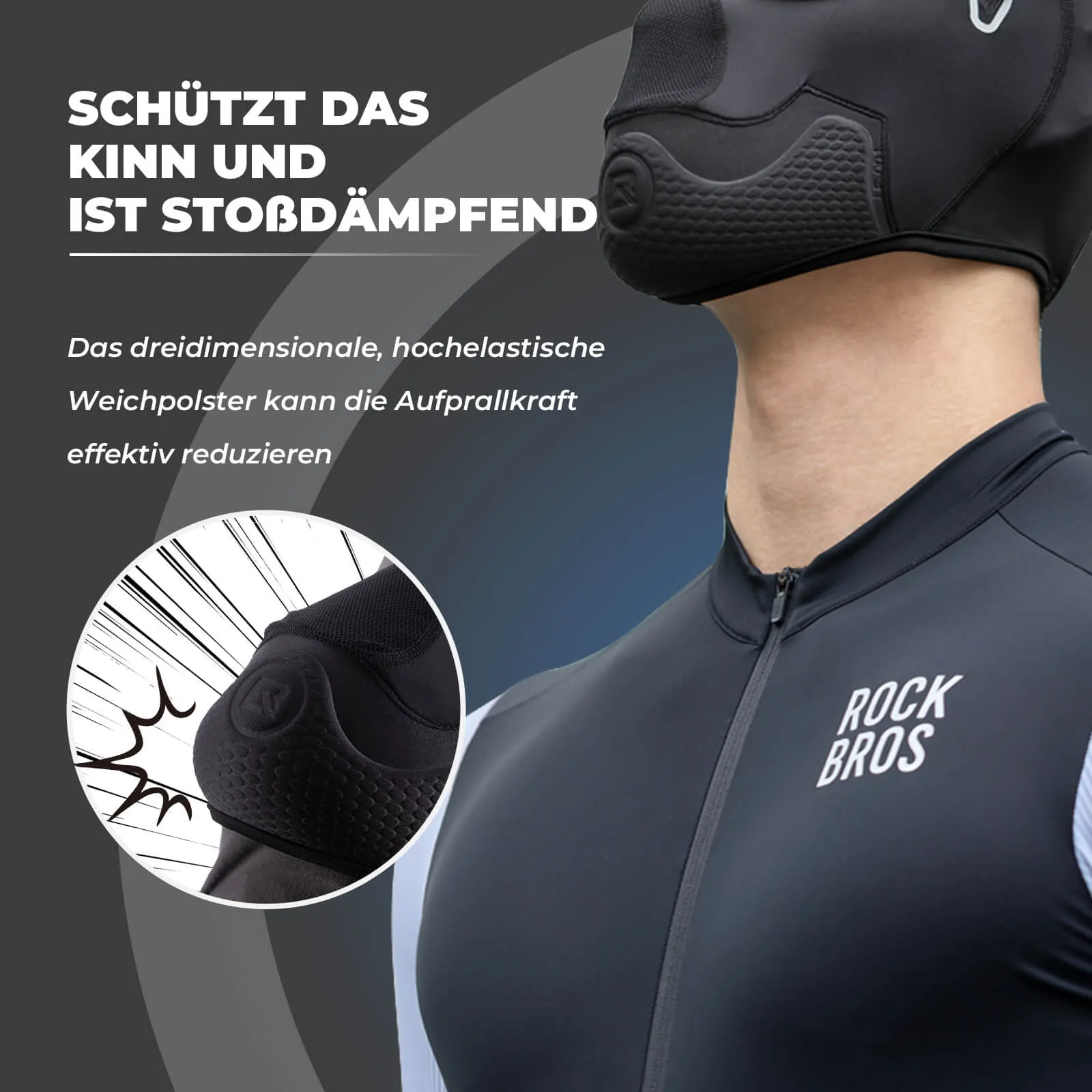 ROCKBROS Sturmhauben mit Polstern Balaclava Sommer Gesichtsschutz Elastisch
