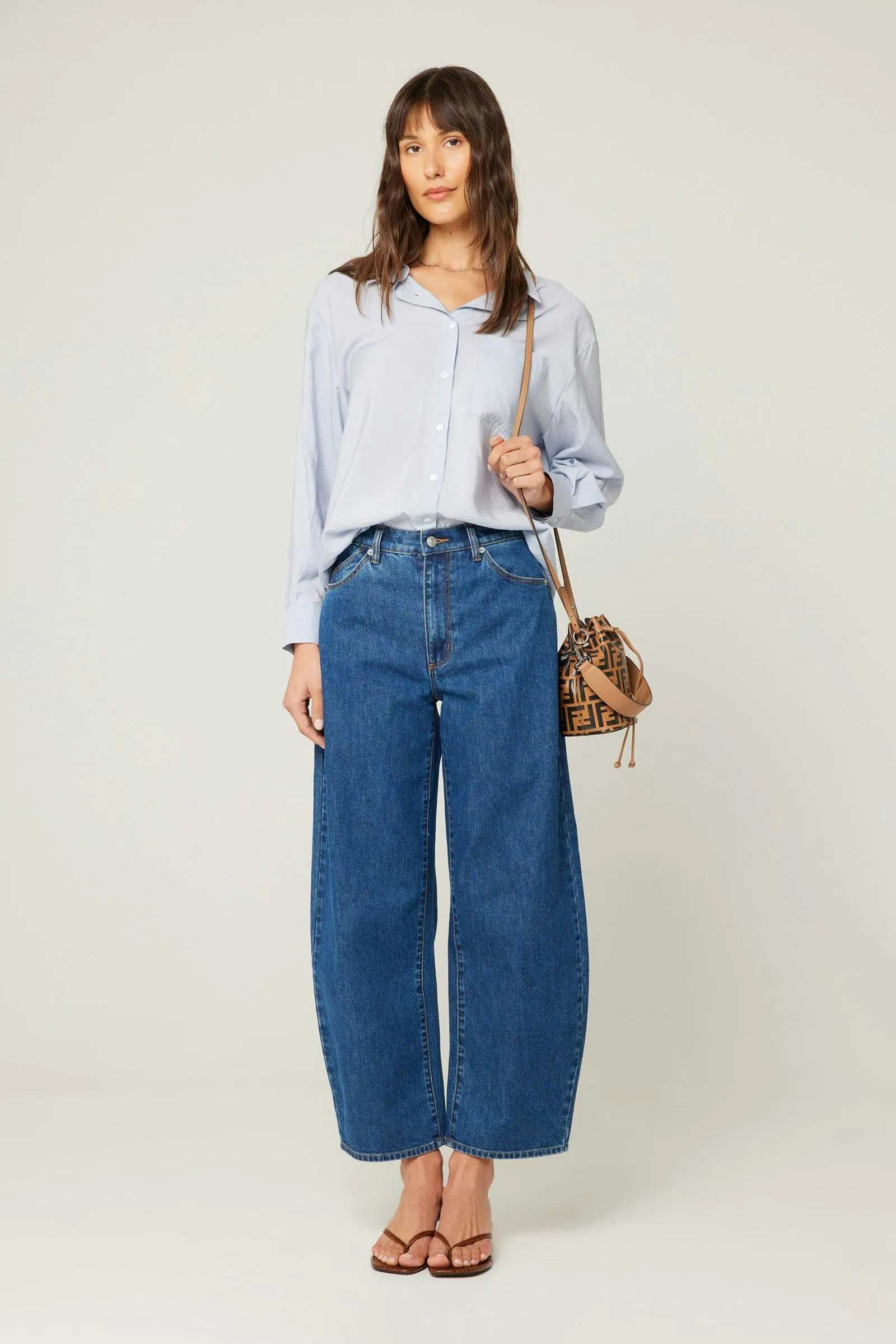 ROLLAS Gigi Barrel Denim Pant - Forever Blue