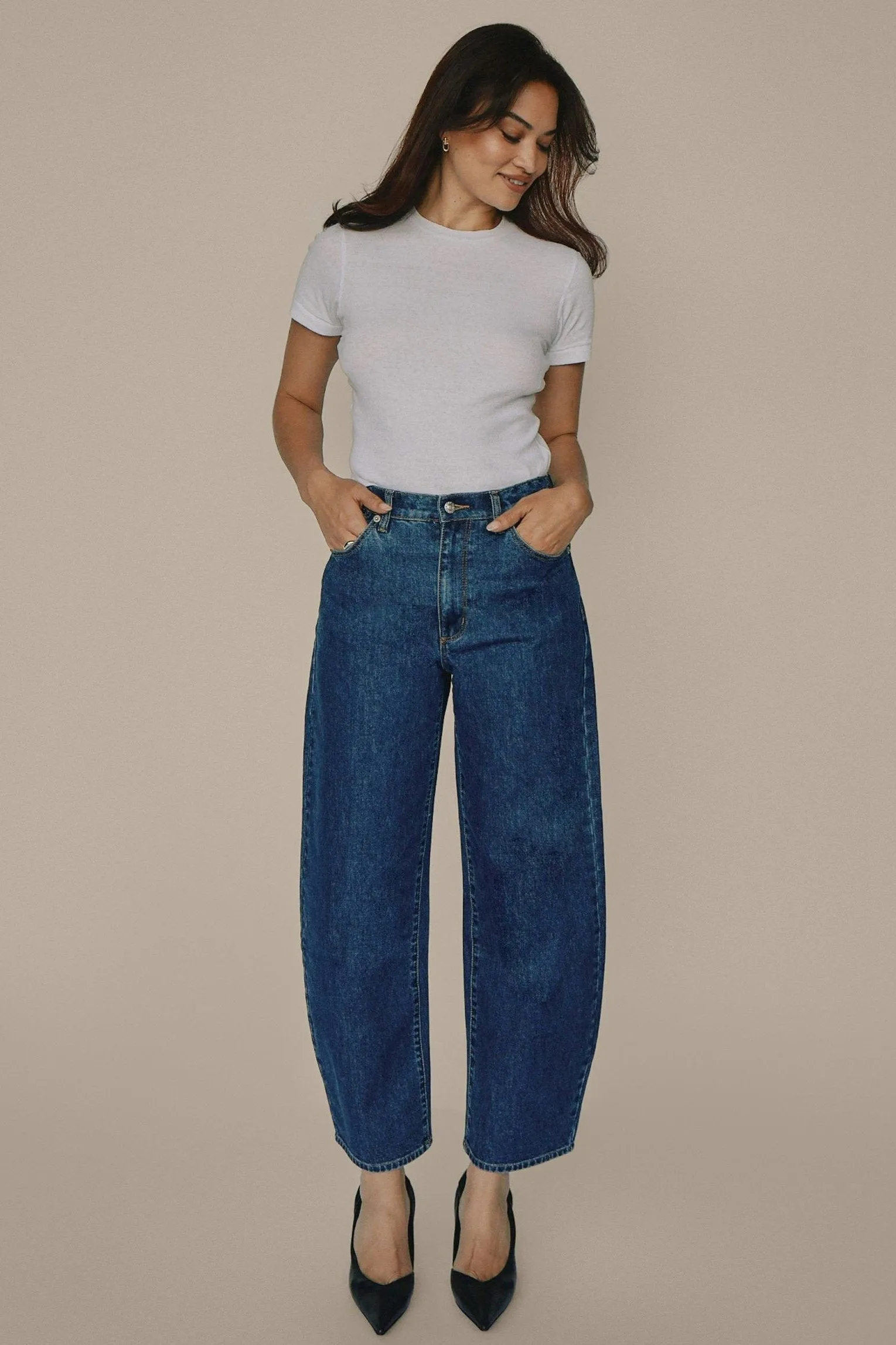 ROLLAS Gigi Barrel Denim Pant - Forever Blue
