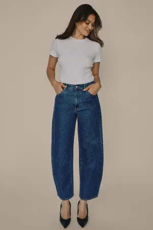 ROLLAS Gigi Barrel Denim Pant - Forever Blue