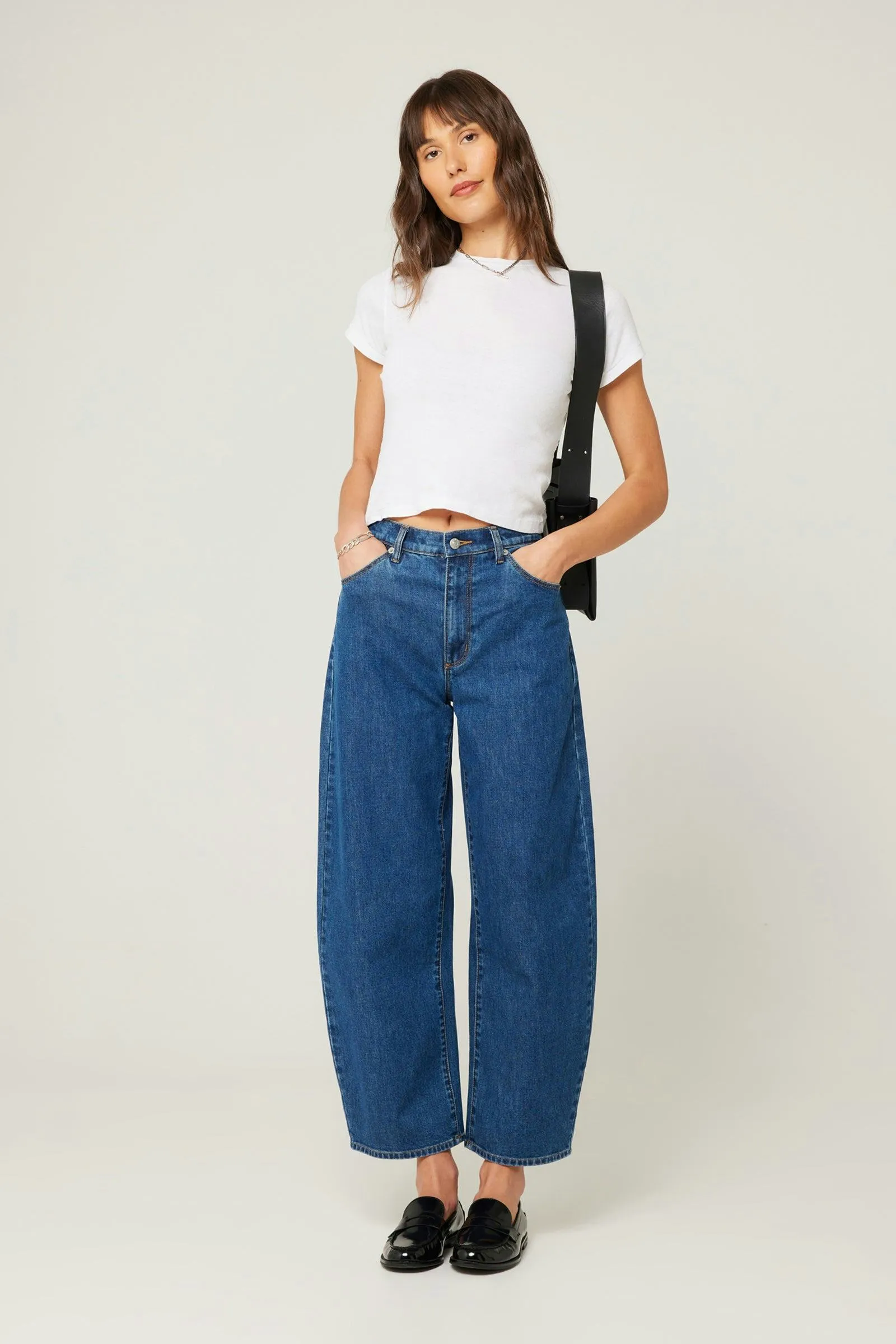 ROLLAS Gigi Barrel Denim Pant - Forever Blue
