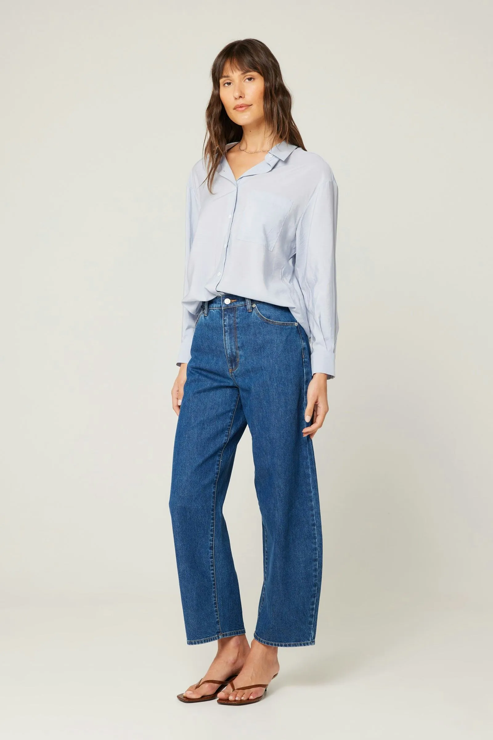 ROLLAS Gigi Barrel Denim Pant - Forever Blue
