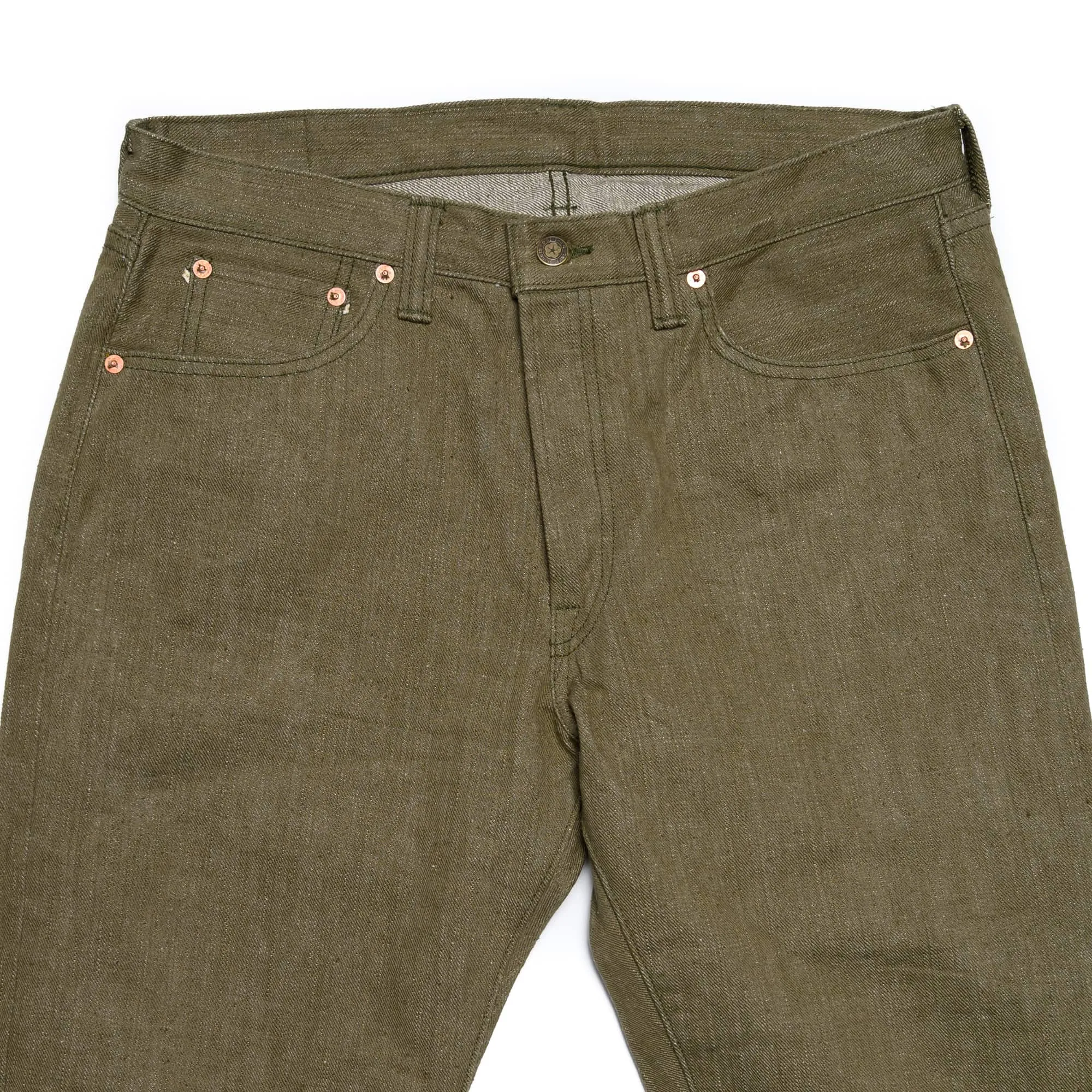 S0170GNX Uguisu Green Selvedge Denim - Slim Straight Tapered