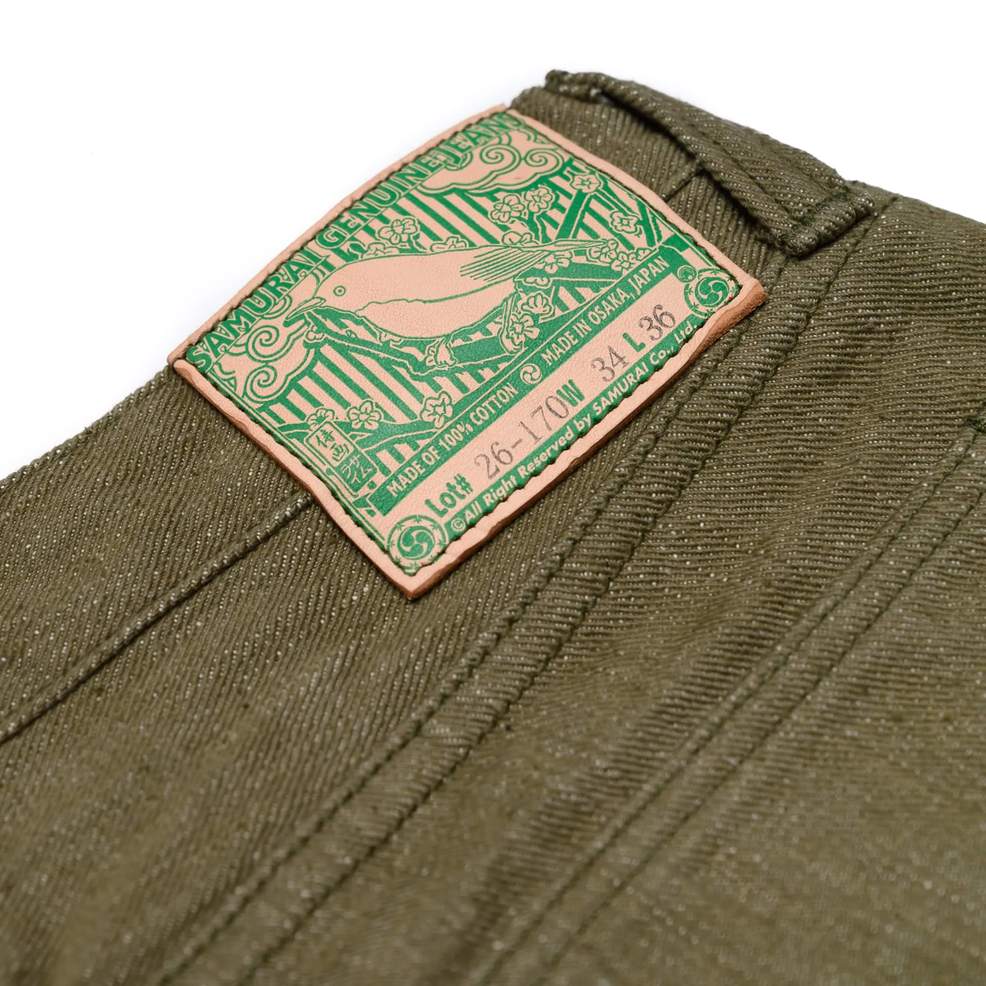 S0170GNX Uguisu Green Selvedge Denim - Slim Straight Tapered