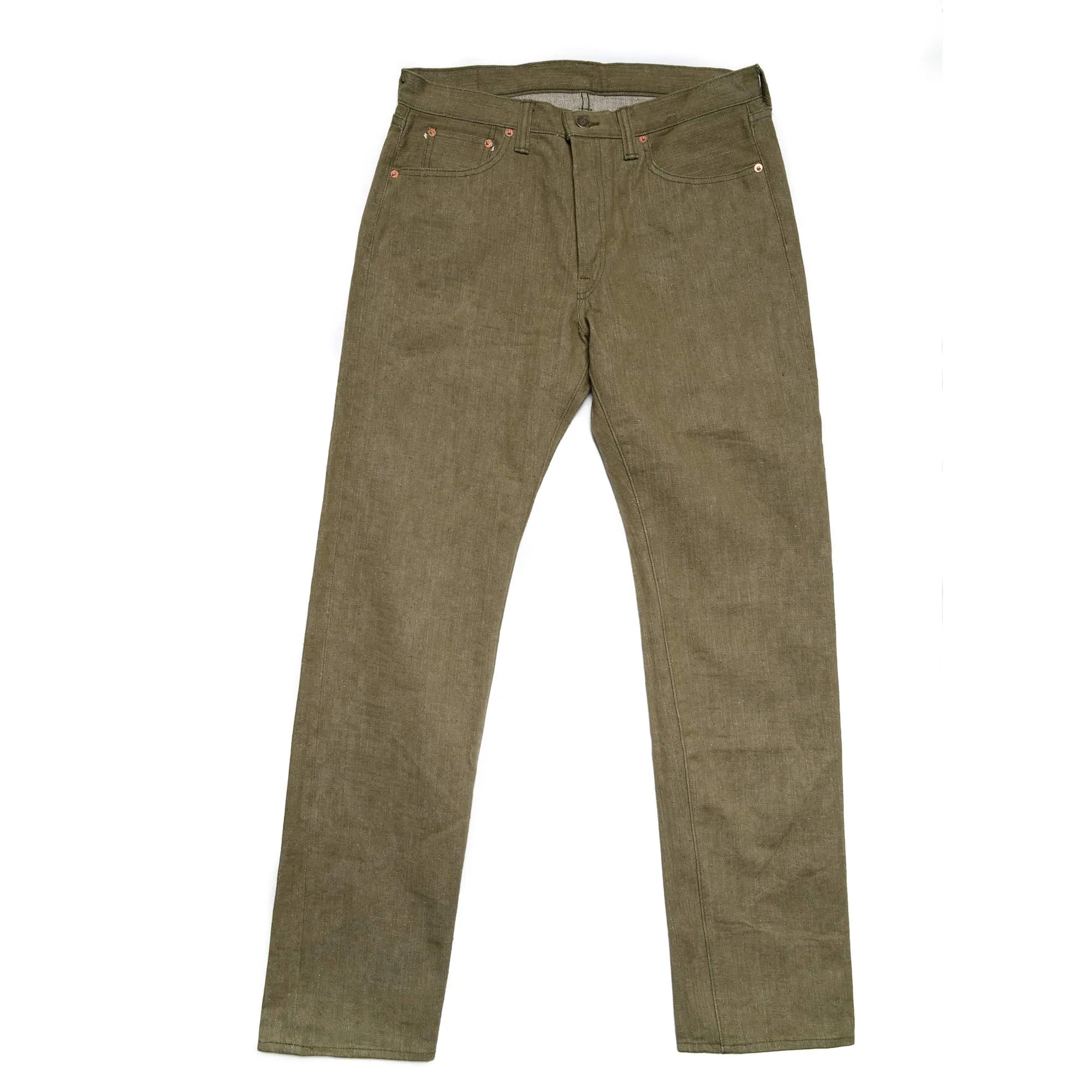 S0170GNX Uguisu Green Selvedge Denim - Slim Straight Tapered