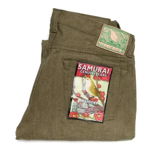 S0170GNX Uguisu Green Selvedge Denim - Slim Straight Tapered