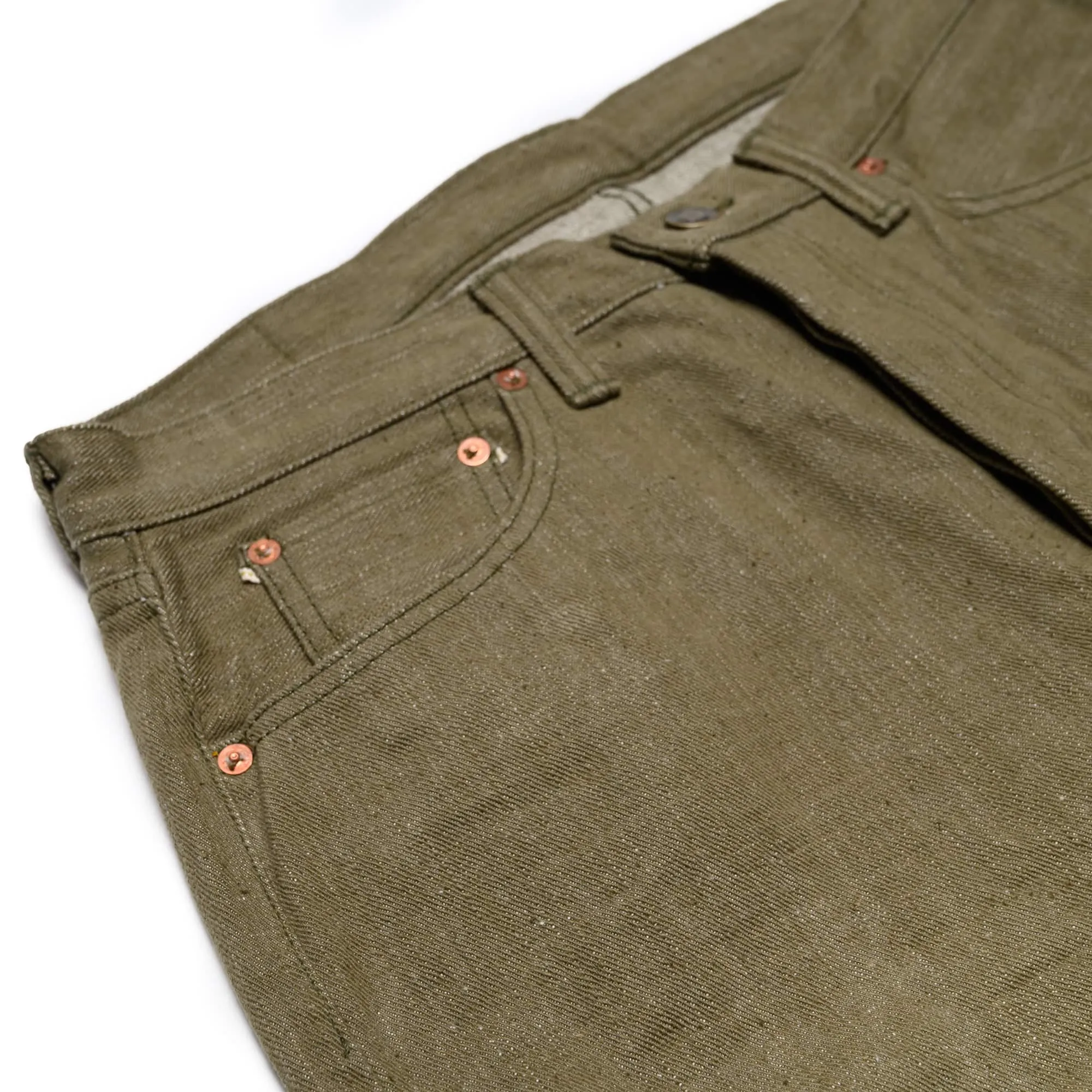 S0170GNX Uguisu Green Selvedge Denim - Slim Straight Tapered