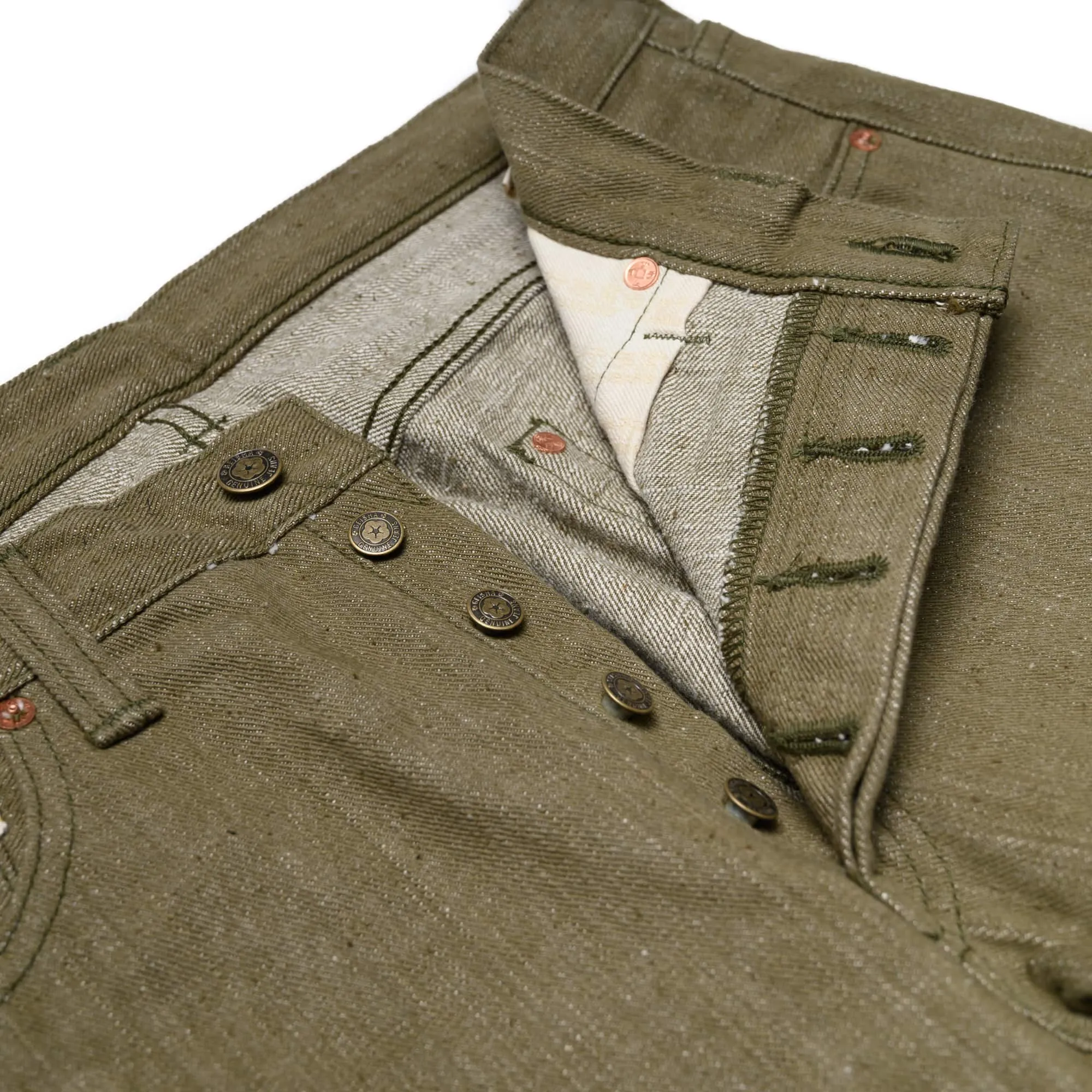 S0170GNX Uguisu Green Selvedge Denim - Slim Straight Tapered