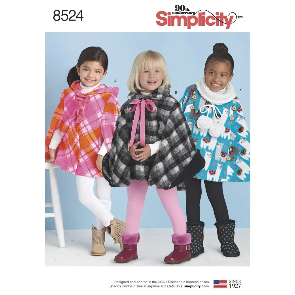 Simplicity Pattern 8524 Child's Poncho