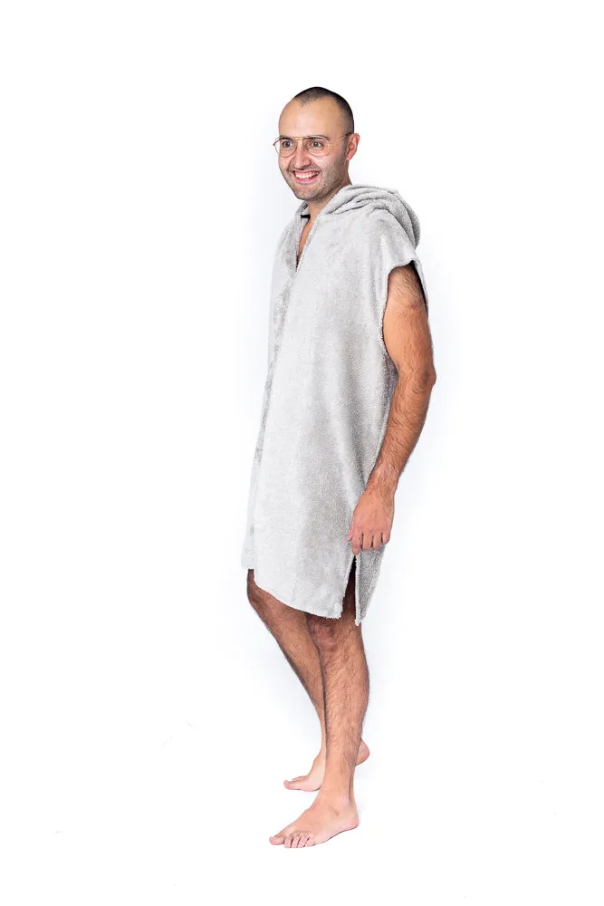 Sofa Killer light grey bamboo frottee men poncho