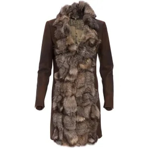 St. Petersburg Short Fur Coat - Brown Faux Leather