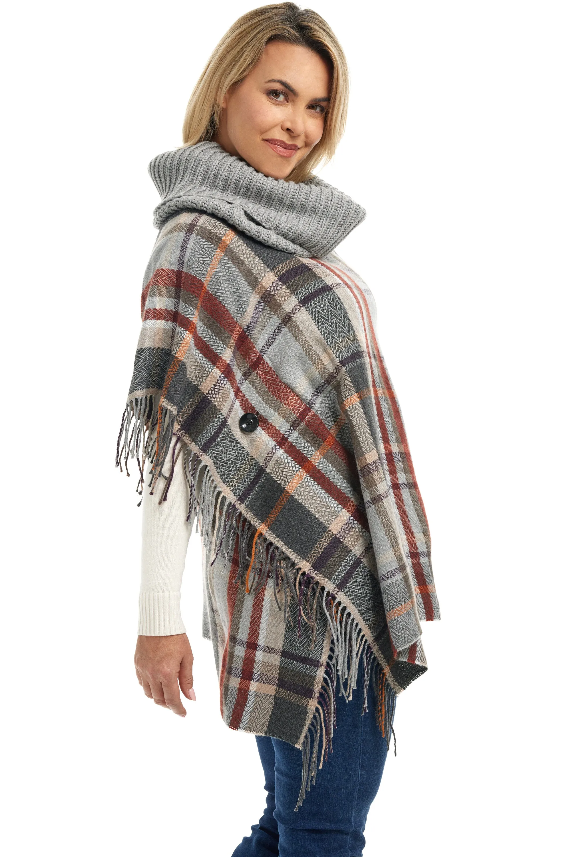 Tartan Cowl Poncho