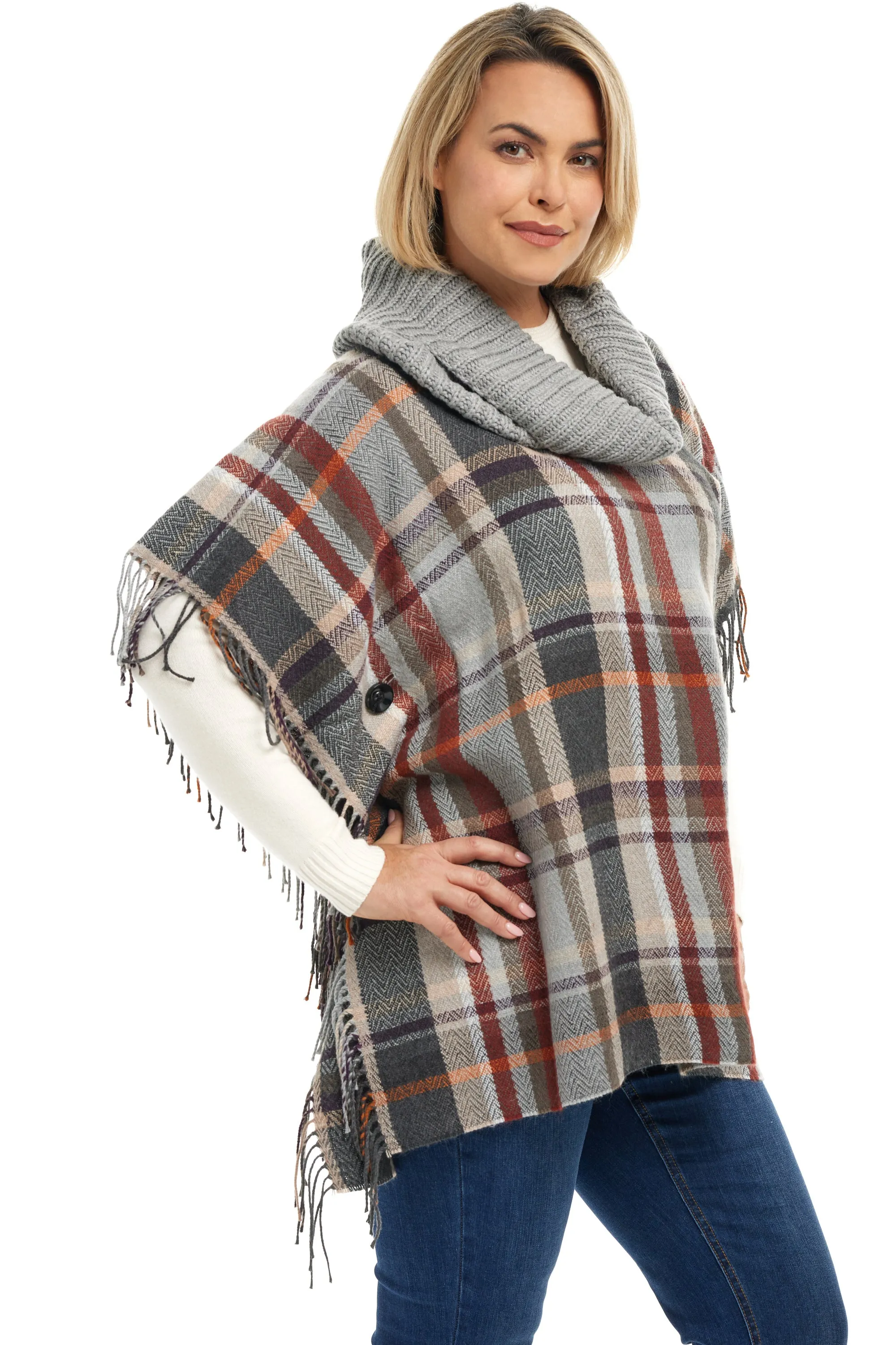 Tartan Cowl Poncho