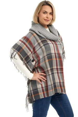 Tartan Cowl Poncho