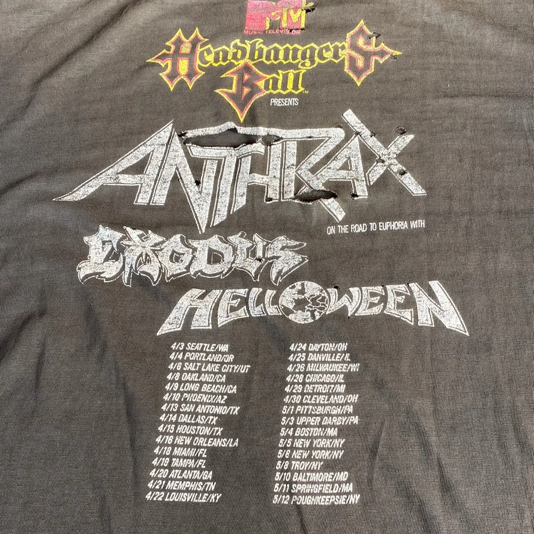 Vintage 1989 “Headbangers Ball” MTV Tour T-Shirt