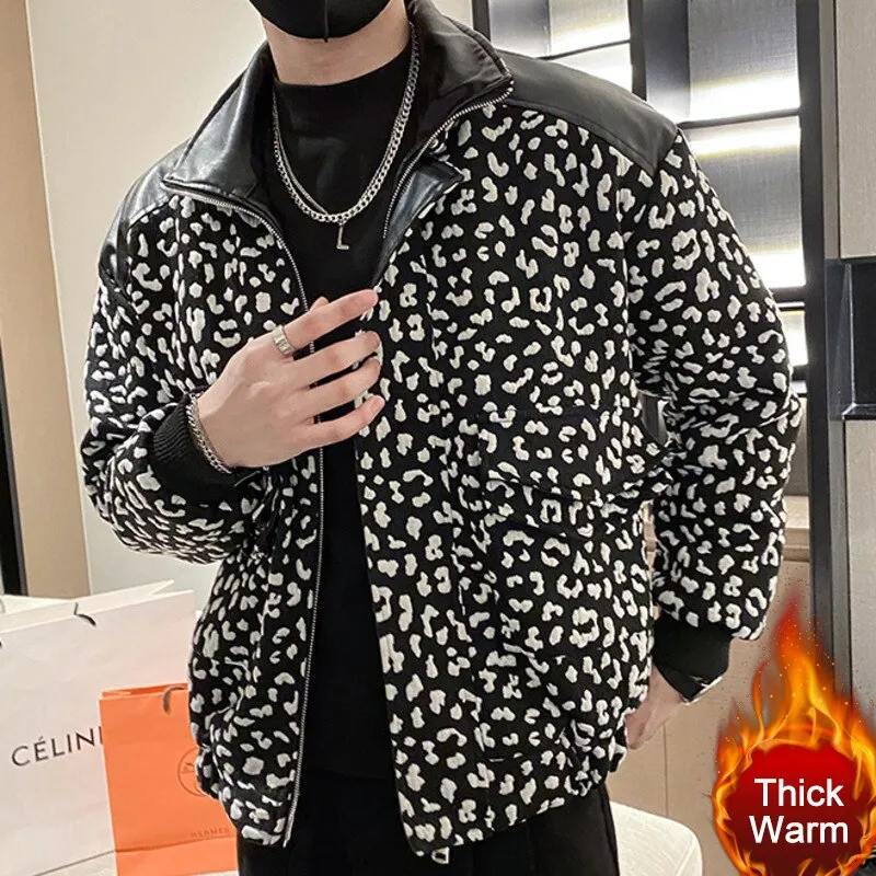 Vintage Leopard Pattern Splicing Jacket