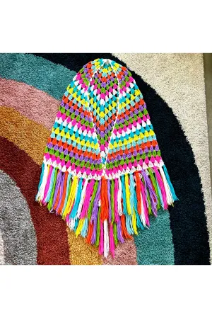 Vintage Rare Handmade Colorful Poncho/Wrap